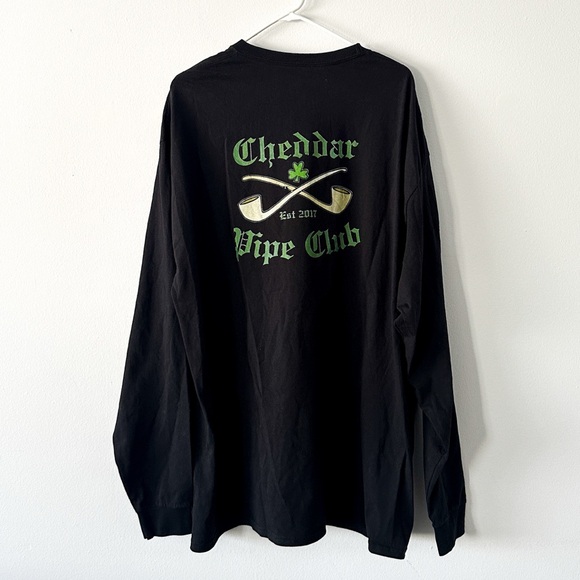 Hanes Cheddar Pipe Club Black Long Sleeve T-Shirt Size 3XL - Picture 3 of 6